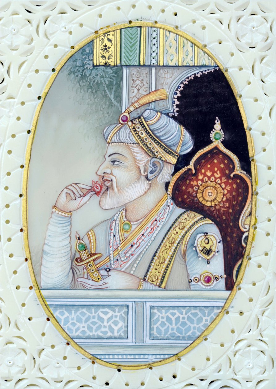 Miniatura del Mughal Imperatore Aurangzeb da School Indian