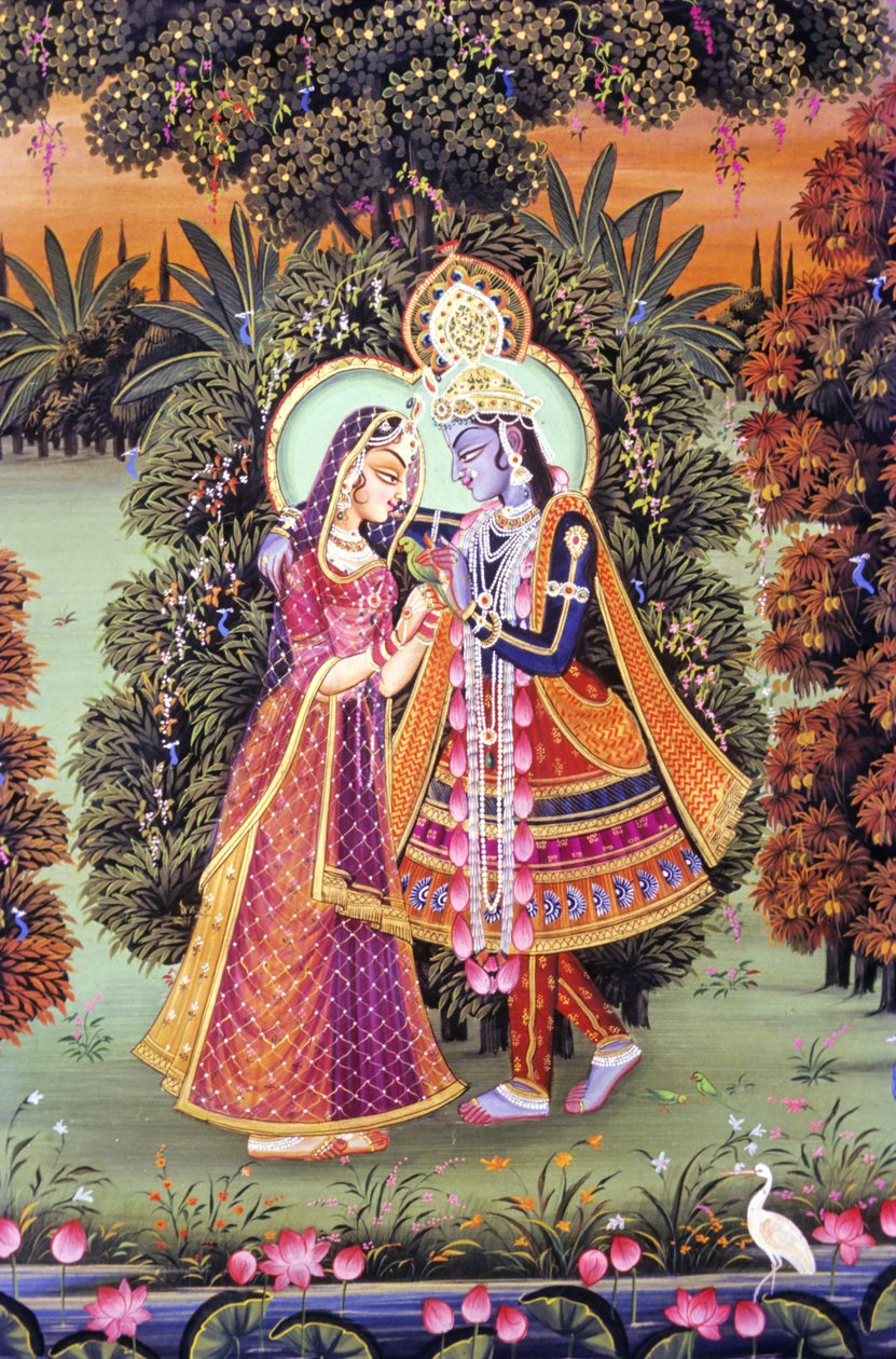 Miniatura di Radha Krishna, India da School Indian