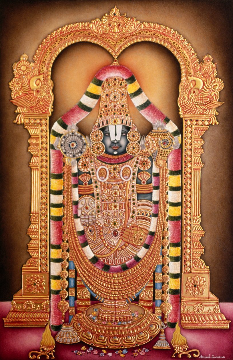 Miniatura su carta di Tirupati Balaji da School Indian