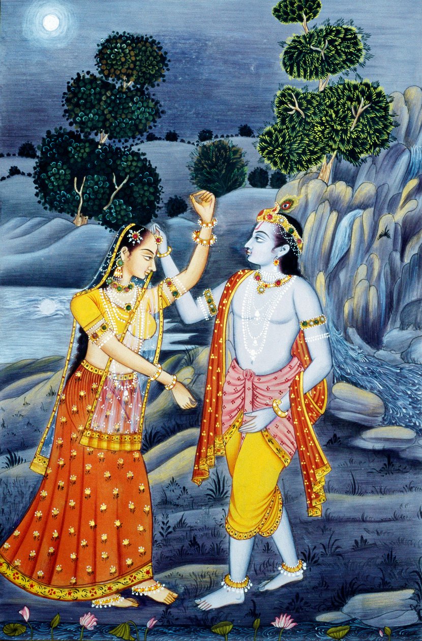 Miniature di Radha Krishna da School Indian