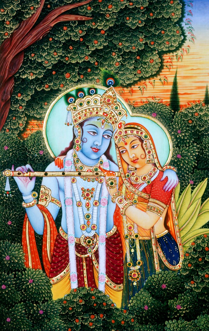 Miniature di Radha Krishna da School Indian