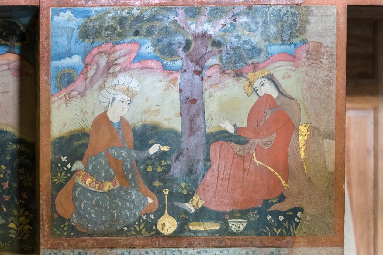 Affresco al palazzo Chehel Sotoun, Esfahan, Iran da School Iranian