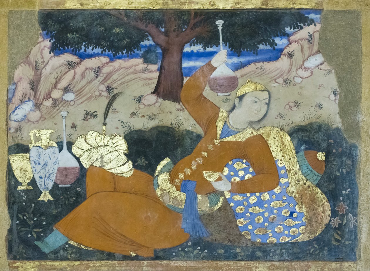 Affresco al palazzo Chehel Sotoun, Esfahan, Iran da School Iranian