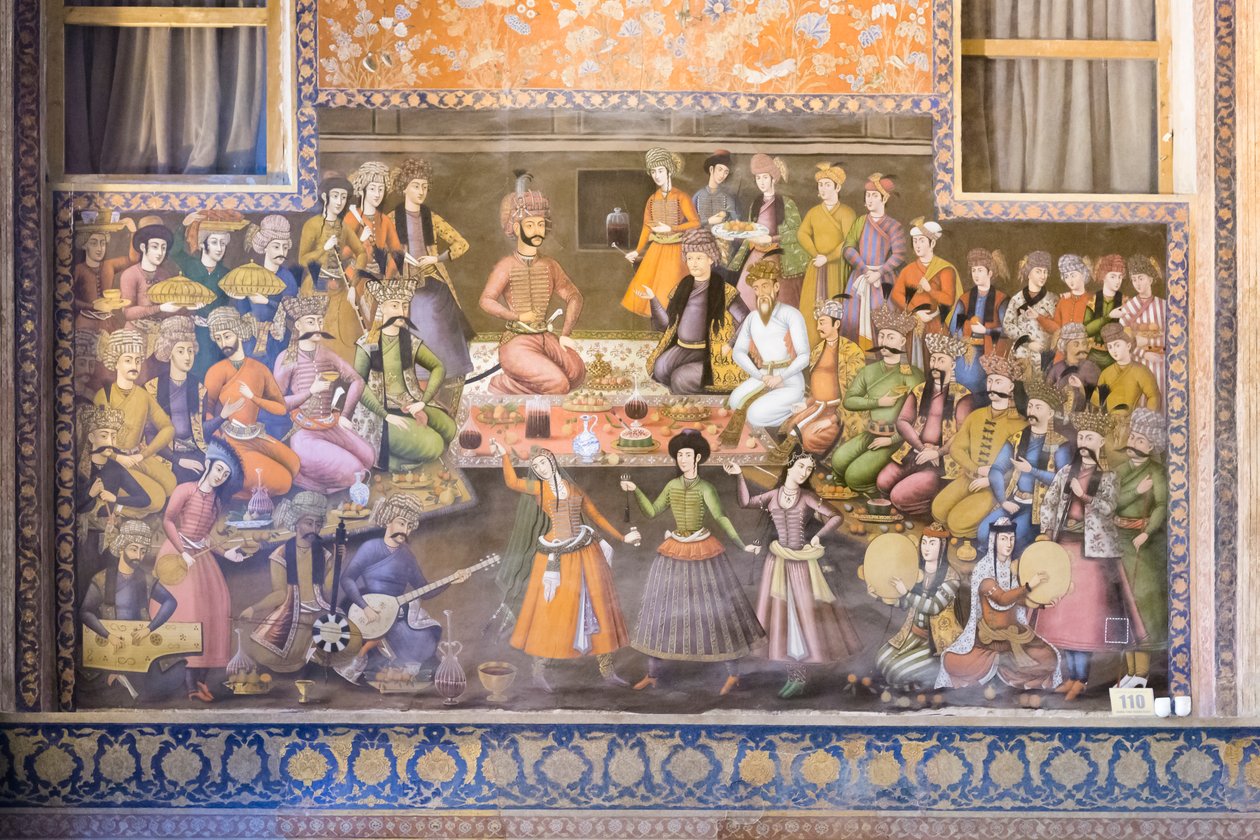 Affresco al palazzo Chehel Sotoun, Esfahan, Iran da School Iranian