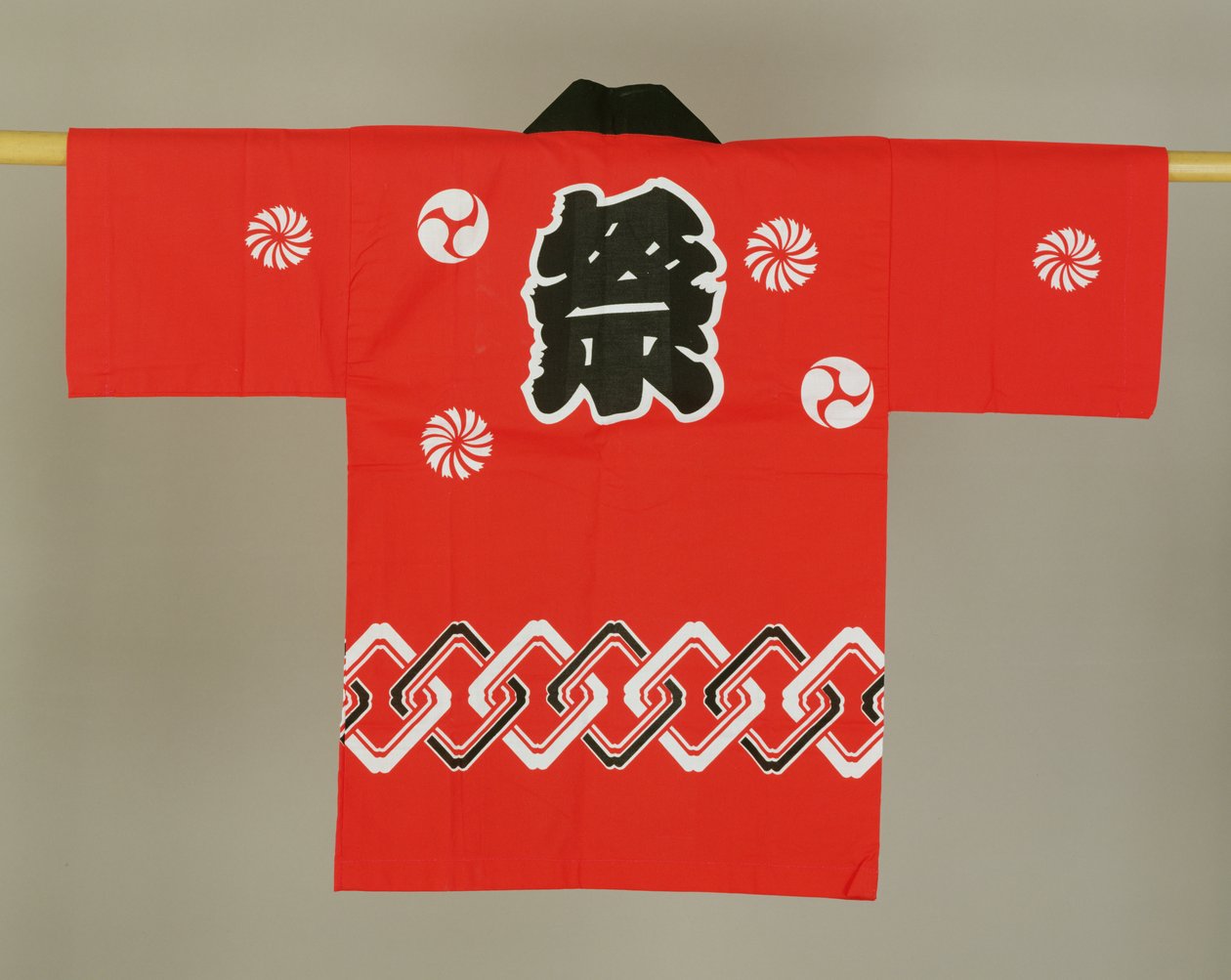 Abito di cotone rosso e nero per bambini da Japanese School