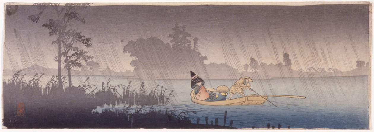 Attraversando un fiume sotto la pioggia da School Japanese