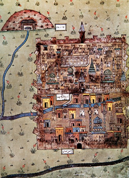 Mappa di Erzerum, Turchia c.1600 da School Ottoman