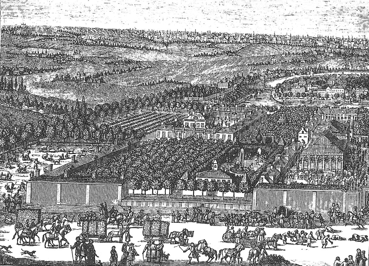 Quartiere tedesco Nemetskaya sloboda a Mosca, 1705 da Schoonebeek