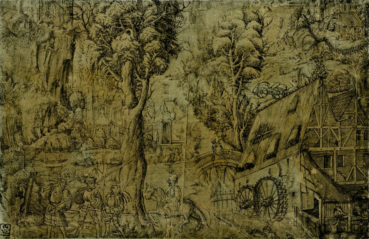 Paesaggio con mulini a vento da Sebald Baumhauer
