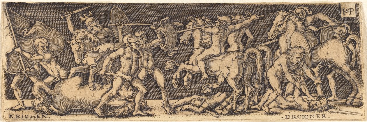 Combattimento tra Greci e Troiani da Sebald Beham
