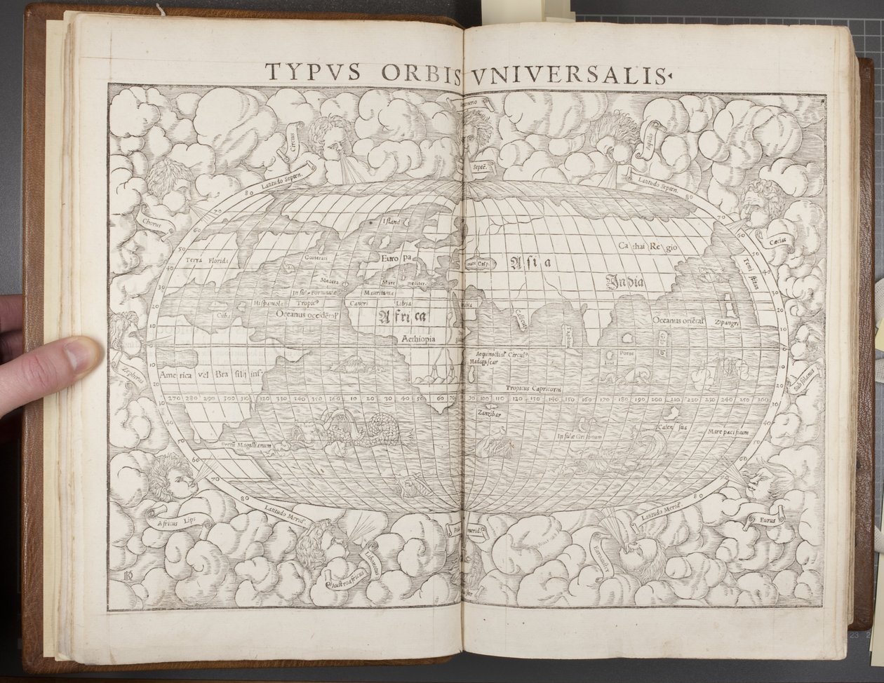 Globo, da Cosmographia, 1544 da Sebastian Munster