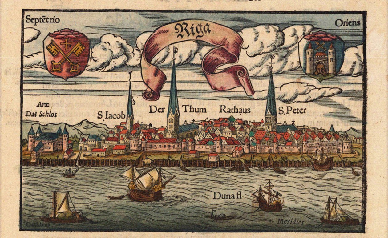 Riga dalla Cosmographia, ca 1568 da Sebastian Munster