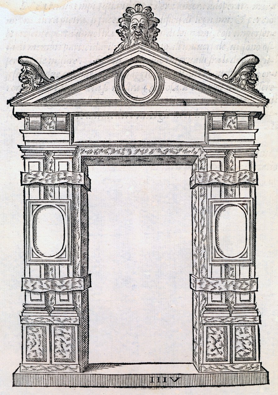 Porta con colonne decorate, da 