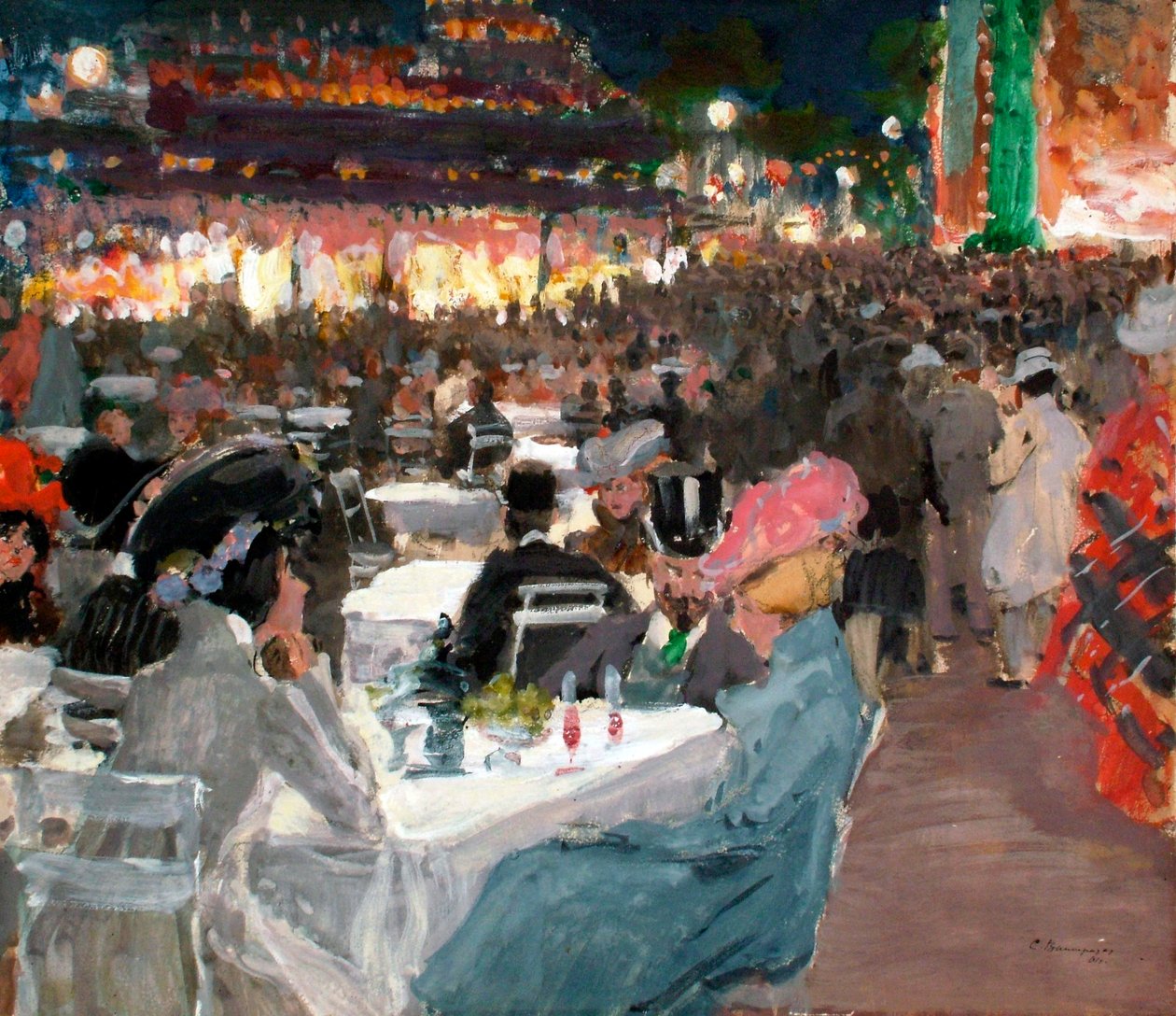 Caffè a Parigi di notte, 1901 da Sergei Arsenevich Vinogradov