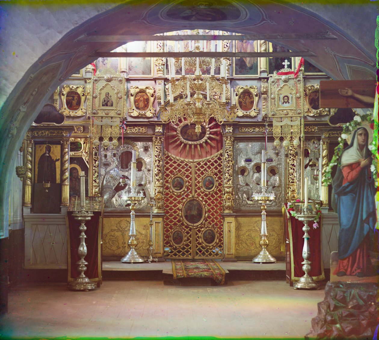 Icone nella chiesa di Borodino, 1905-1915 da Sergey Prokudin Gorsky