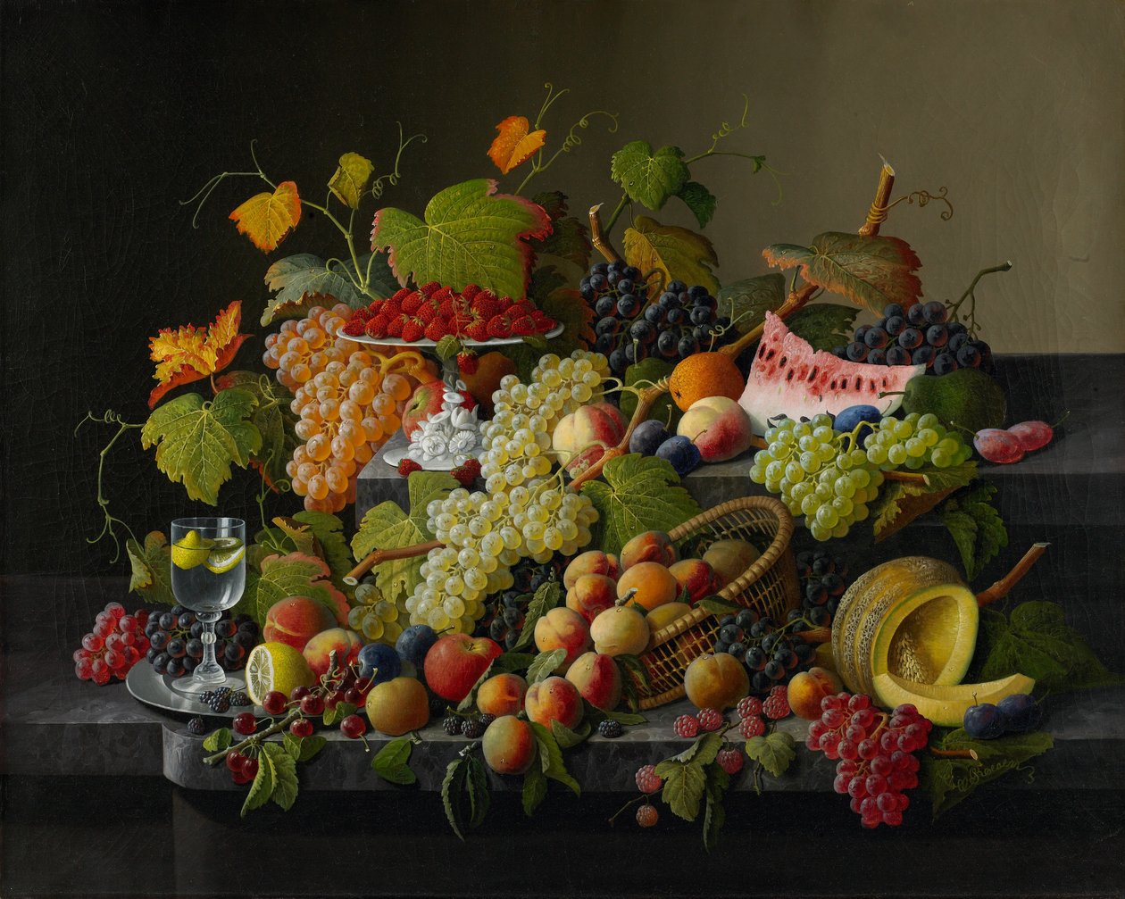 Frutta abbondante, 1858 da Severin Roesen