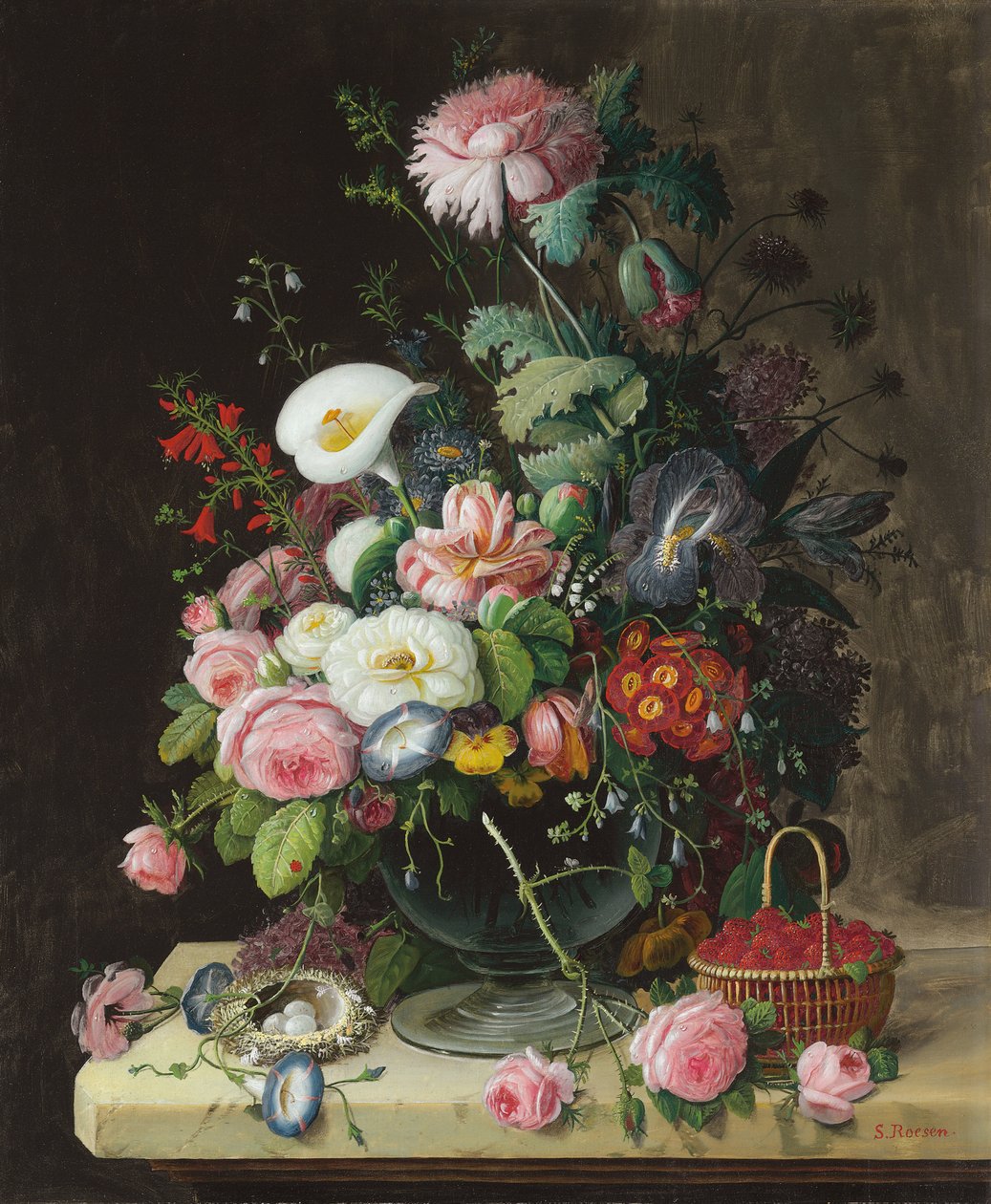 Natura morta, vaso di fiori da Severin Roesen