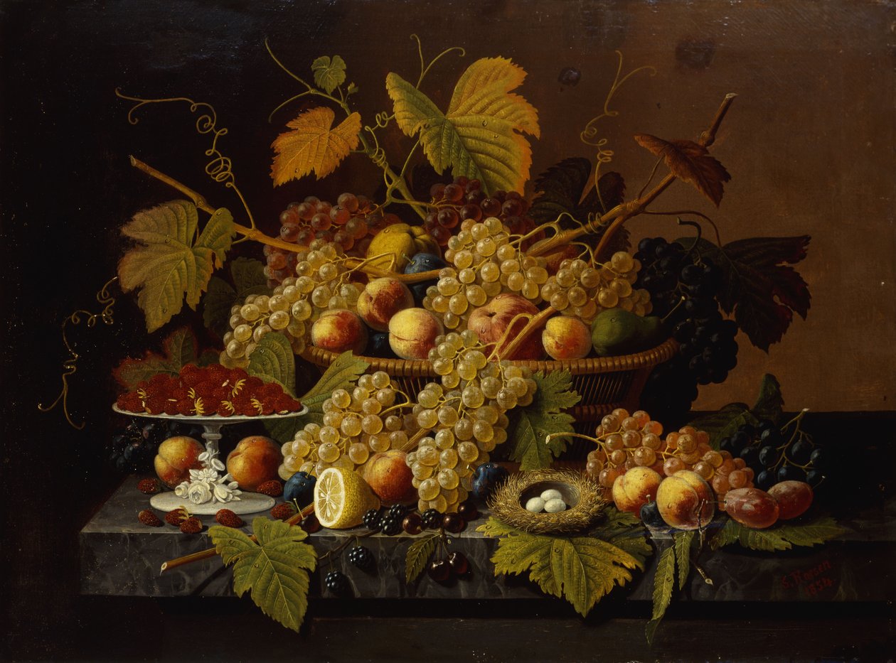 Natura morta con frutta, 1854 da Severin Roesen