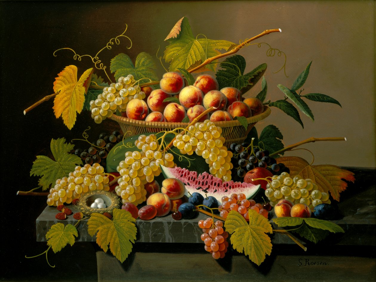 Natura morta con cesto di frutta da Severin Roesen