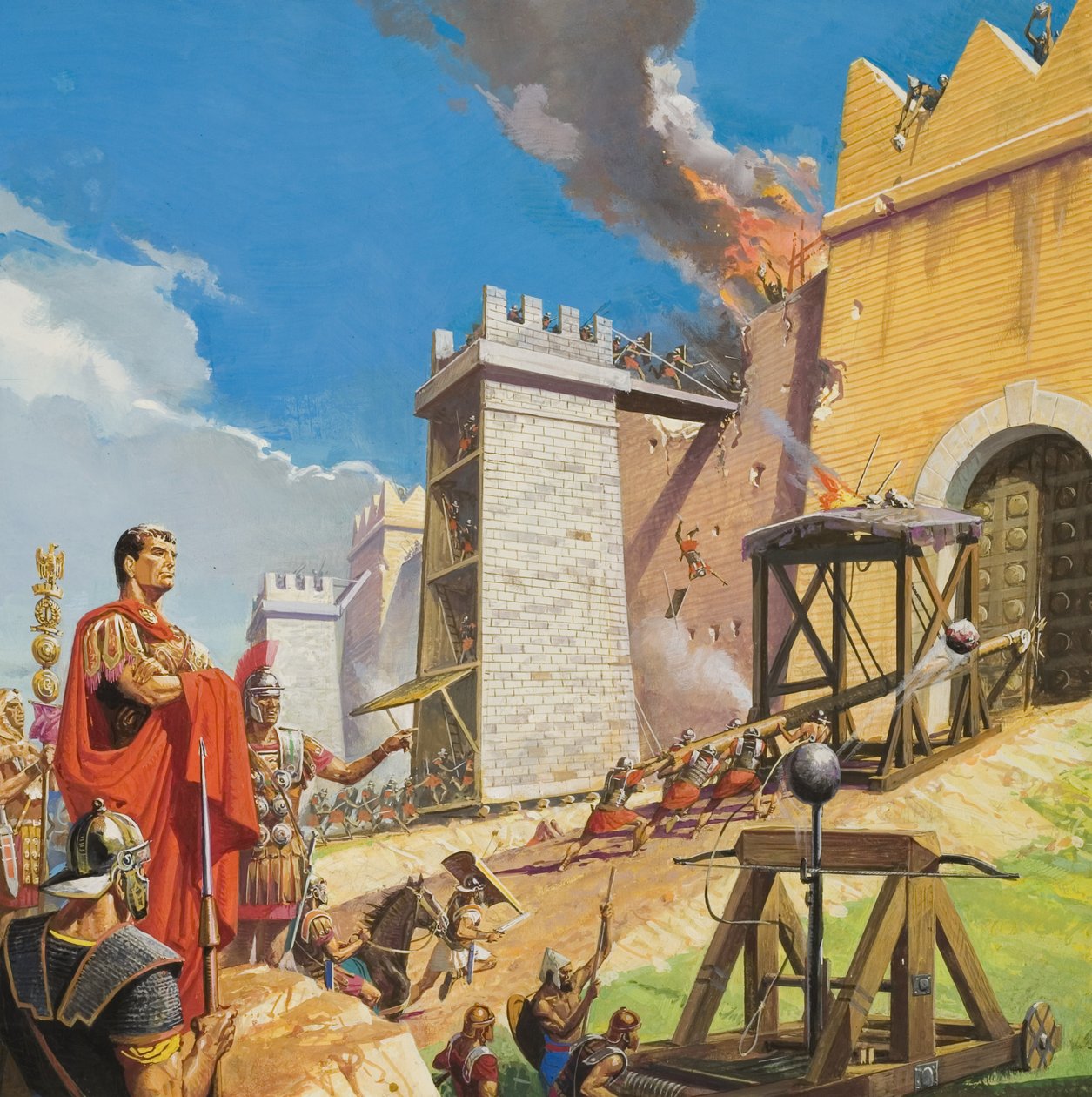 Assalto a Cartagine (gouache su carta) da Severino Baraldi