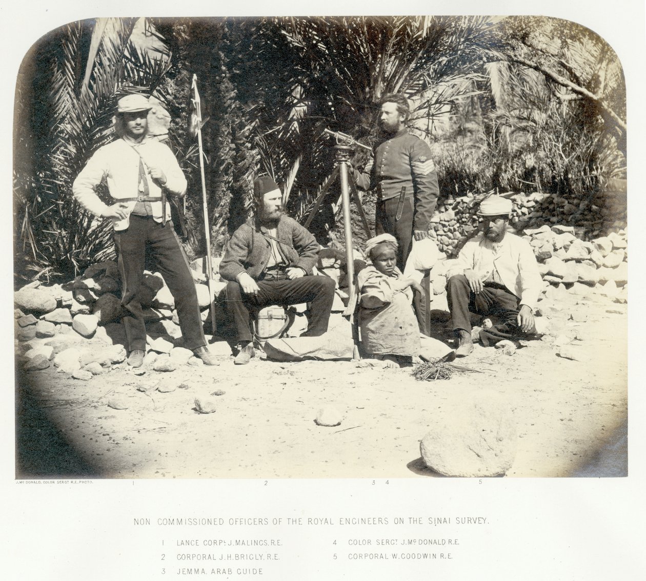 Membri non commissionati dei Royal Engineers nel Sinai Survey, 1868 da Sgt. James M. McDonald