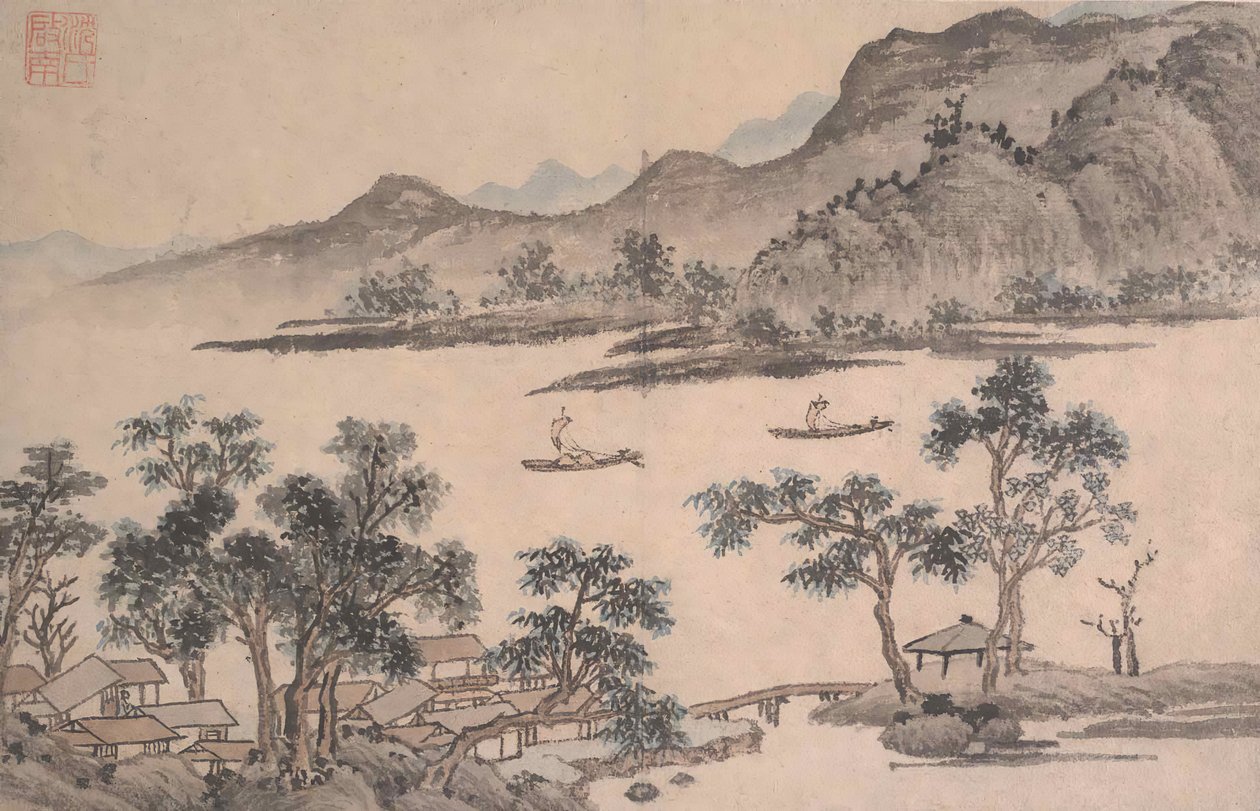 Paesaggio con barche a vela da Shen Zhou