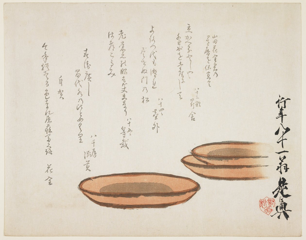 Bacini di terracotta marrone, 1887 da Shibata Zeshin