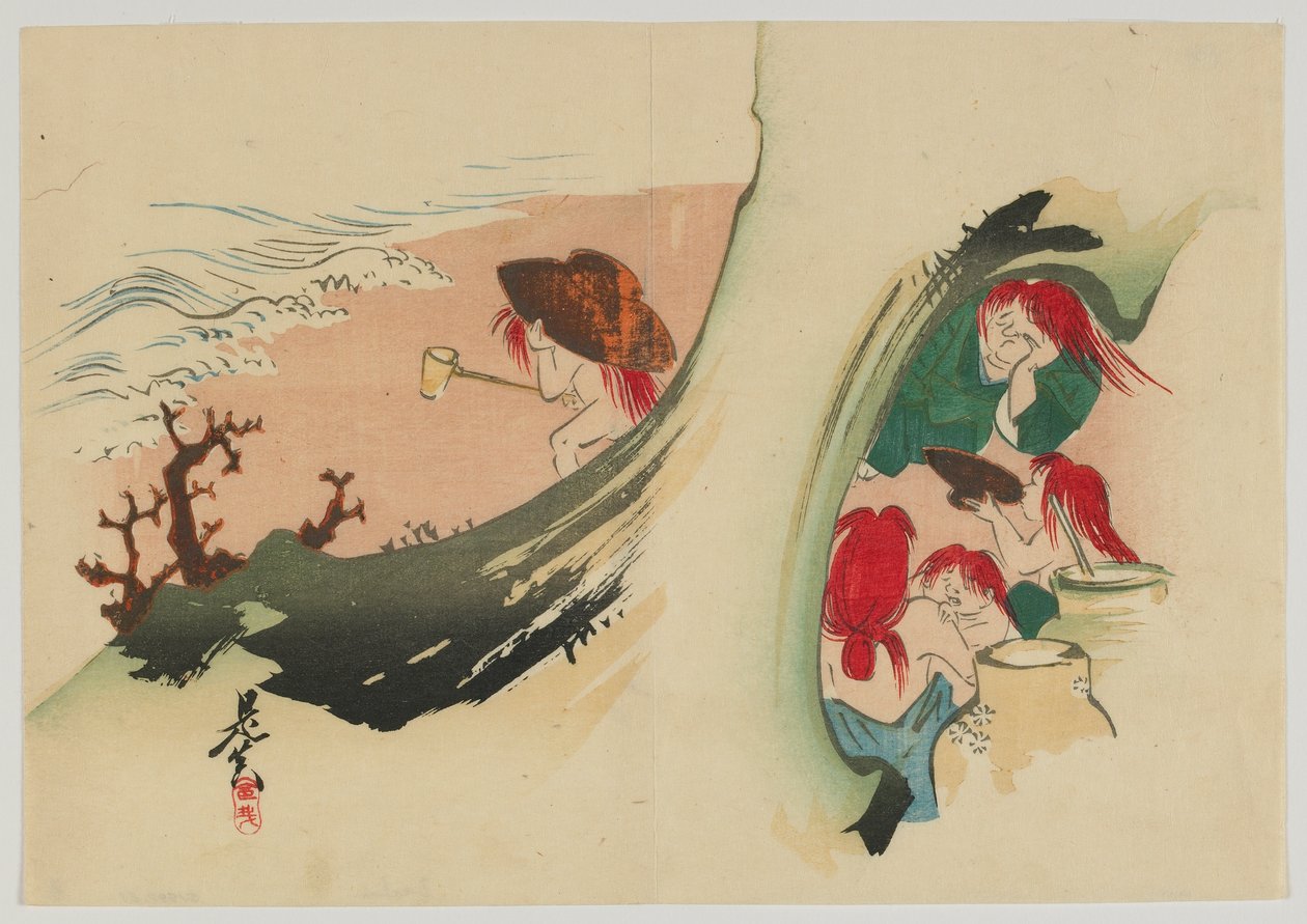 Shojo, era Meiji, fine XIX secolo da Shibata Zeshin