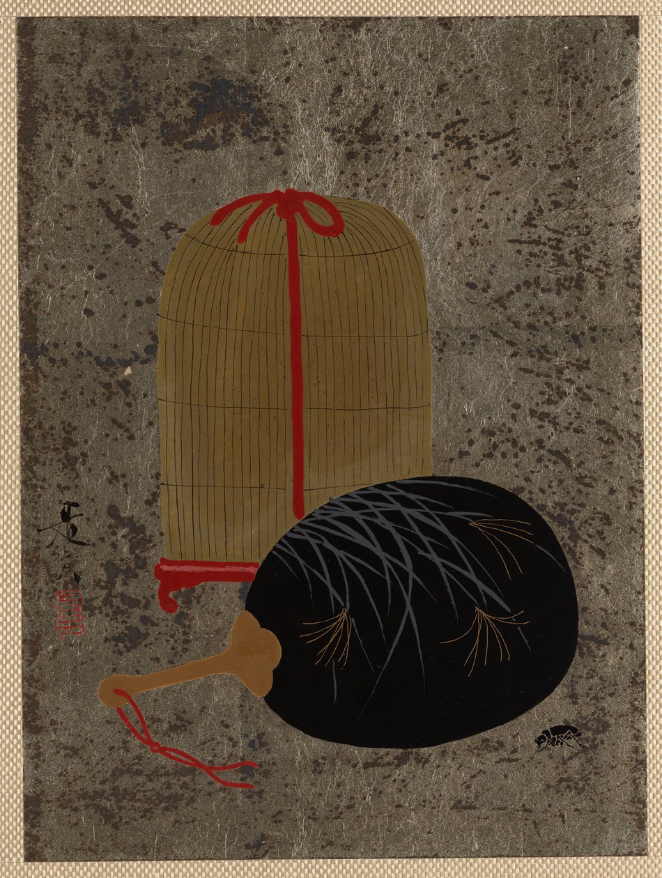 Ventaglio e gabbia per insetti da Shibata Zeshin