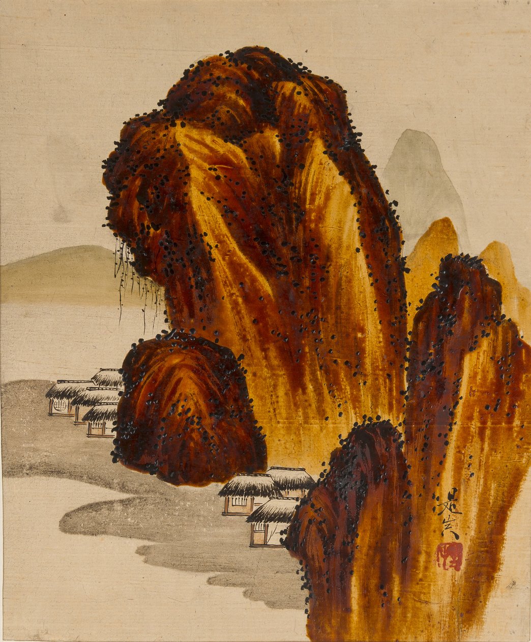 Villaggio tra le rocce, XIX secolo da Shibata Zeshin