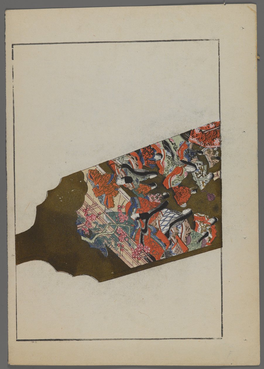 Giochi giapponesi, da Unai no tomo (Gli amici di un bambino) di Shimizu Seifu, 1891-1923. Racchetta Hanetsuki con scena di giardino. da Shimizu Seifu