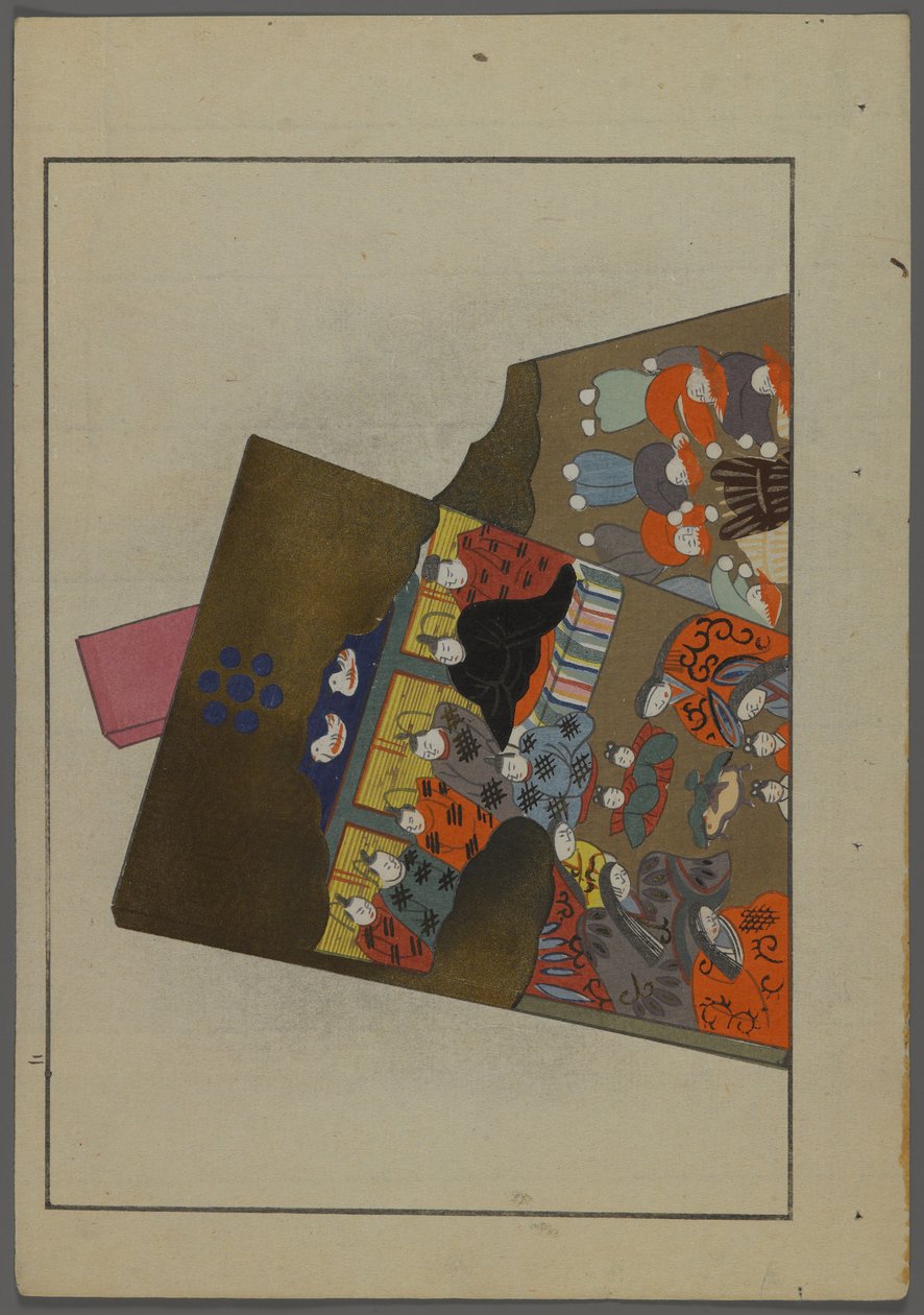 Giochi giapponesi, da Unai no tomo (Gli amici di un bambino) di Shimizu Seifu, 1891-1923. Racchette Hanetsuki. da Shimizu Seifu