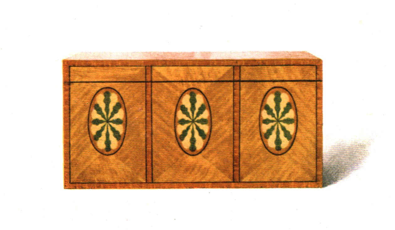 Scatola da tè in legno satinato intarsiato, 1908 da Shirley Charles Llewellyn Slocombe