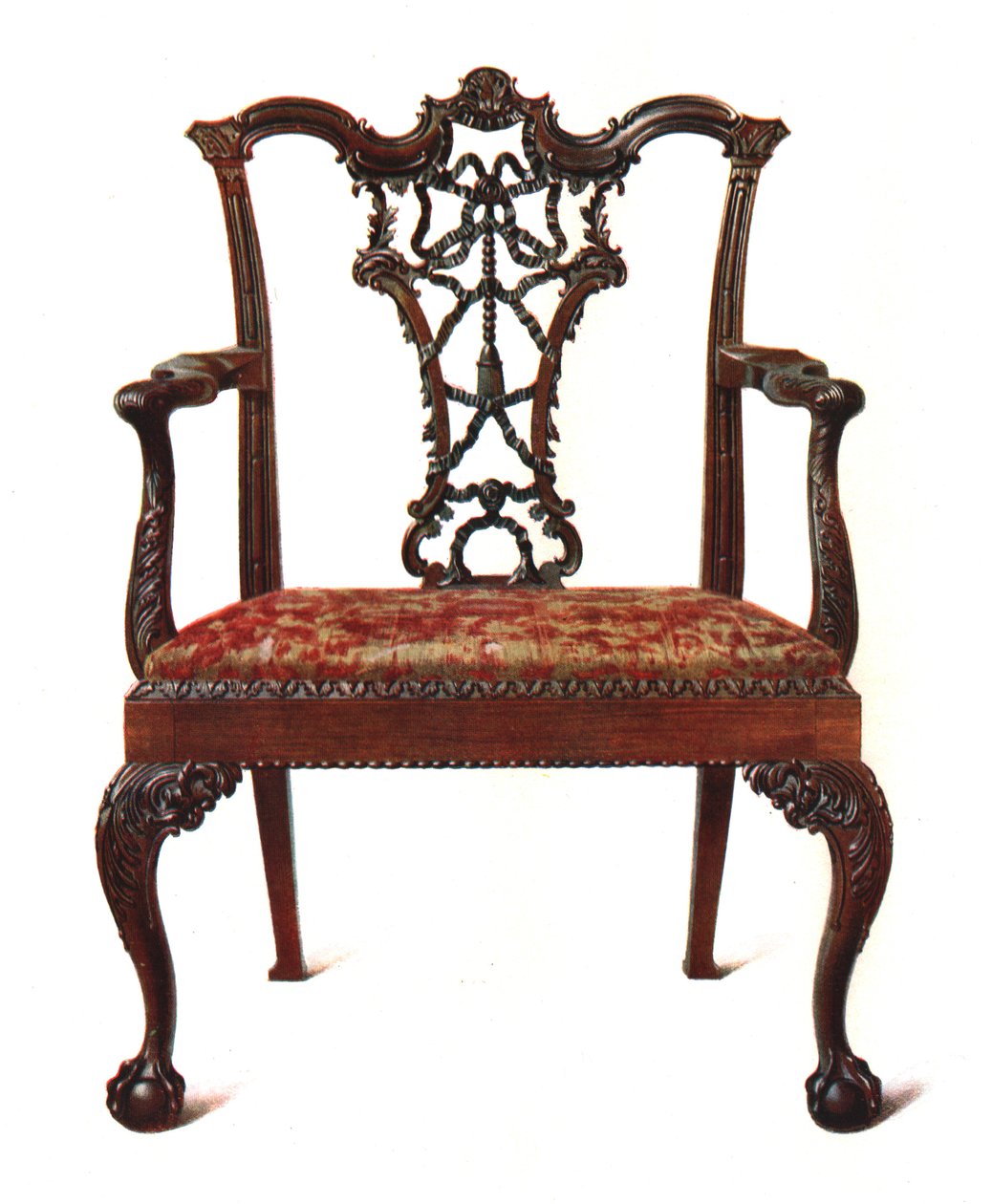 Sedia con schienale a nastro in mogano, 1906 da Shirley Charles Llewellyn Slocombe