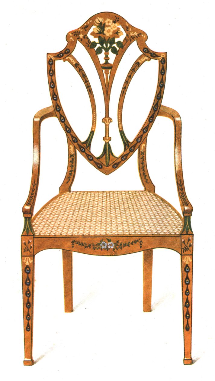 Sedia in legno satinato dipinta, 1908 da Shirley Charles Llewellyn Slocombe