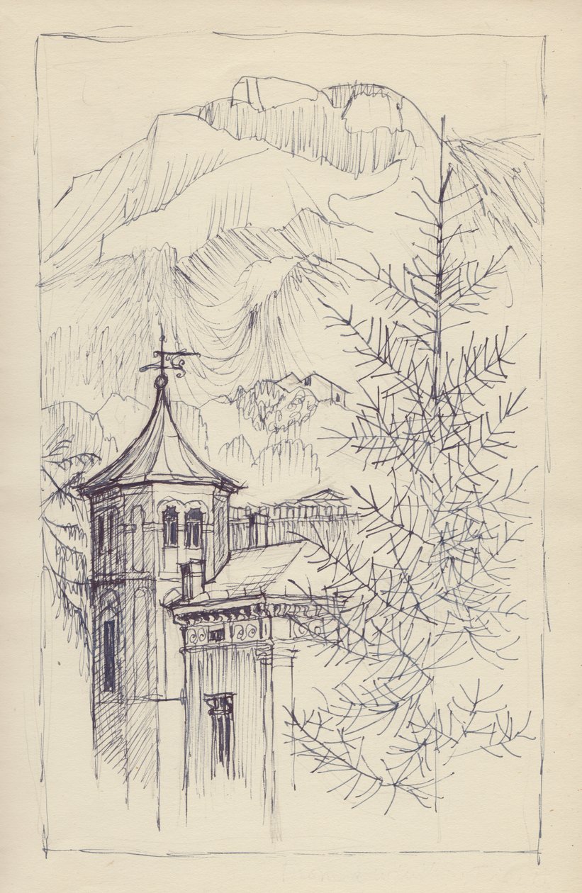 Chiesa e montagne, Italia da Shirley Markham