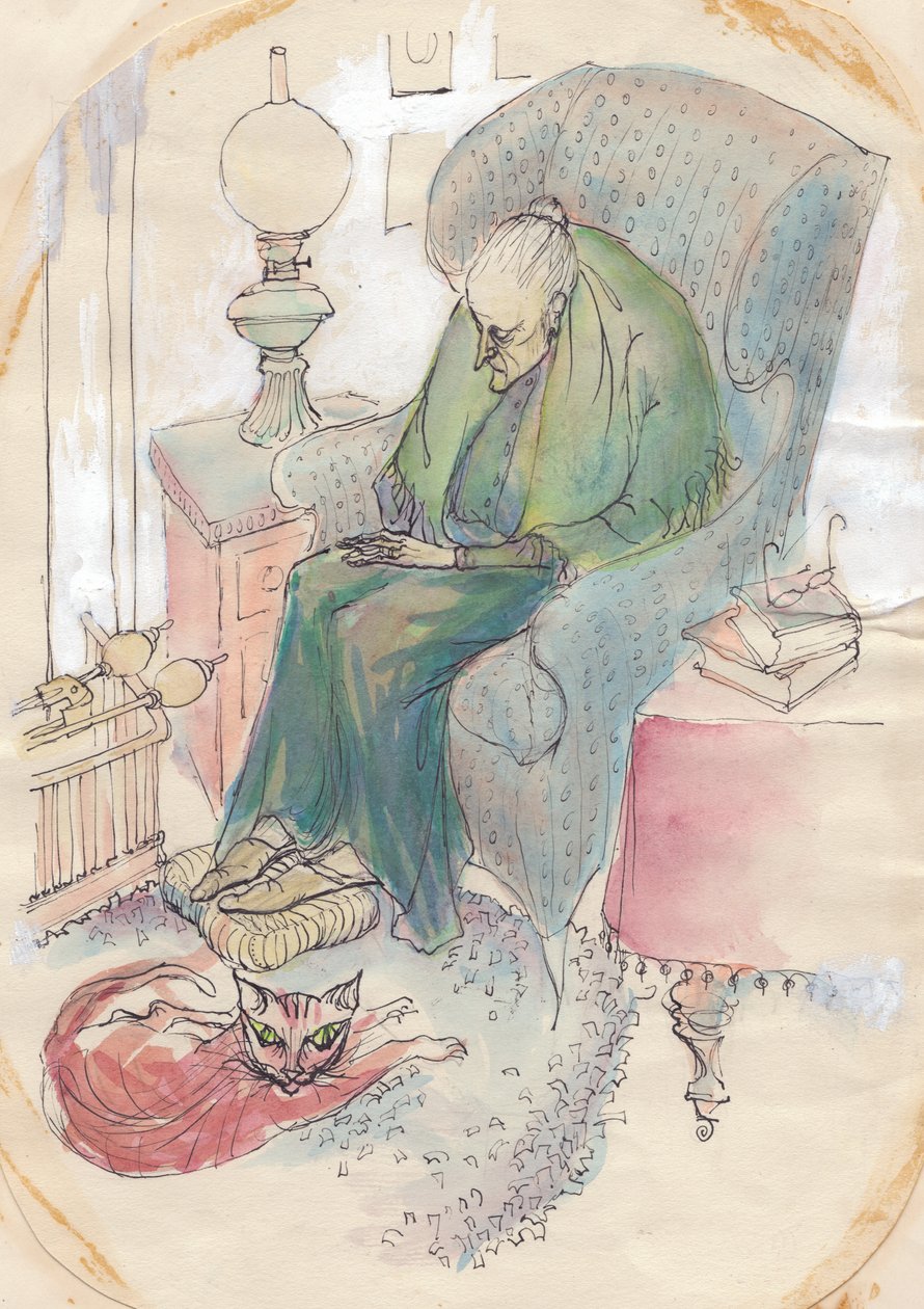 Vecchia donna e gatto, 1951 da Shirley Markham