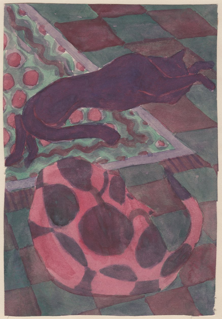 Cane e gatto che dormono, c. 1951 da Shirley Markham