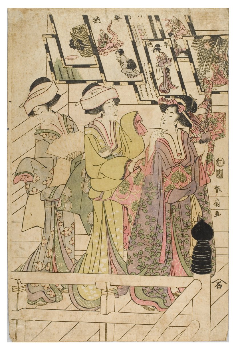 Visita a un santuario da Shunsen Katsukawa