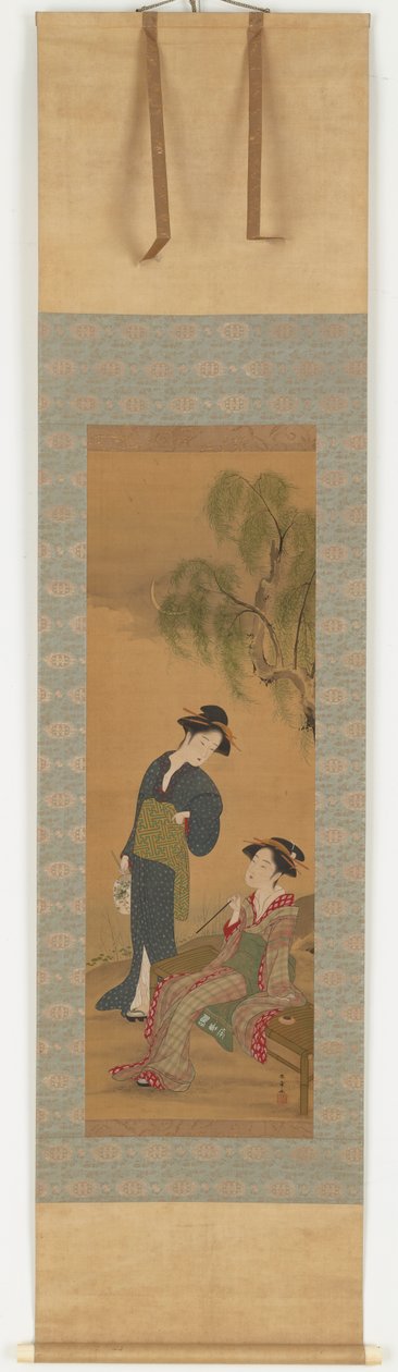 Due donne sotto un salice, 1726-1792 da Shunsho