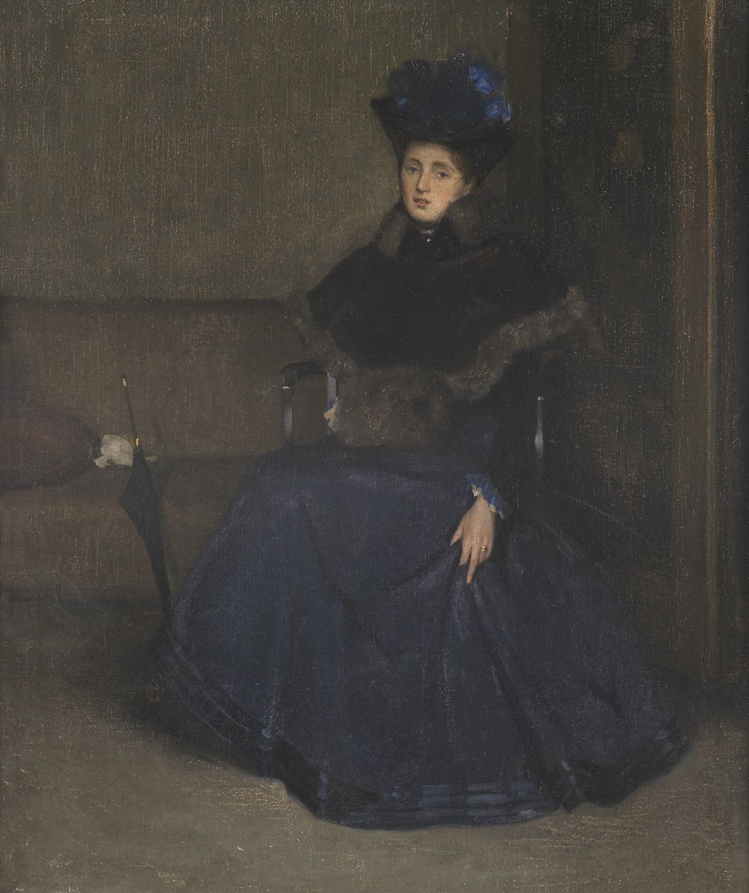 Donna in abito blu da Sidney Starr