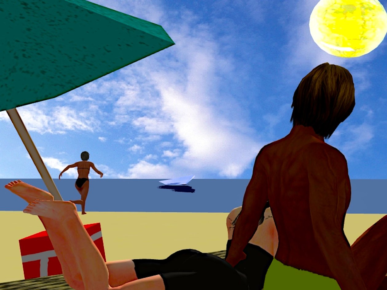 Fuga al sole: Idillio digitale sulla spiaggia da Silvia Martini