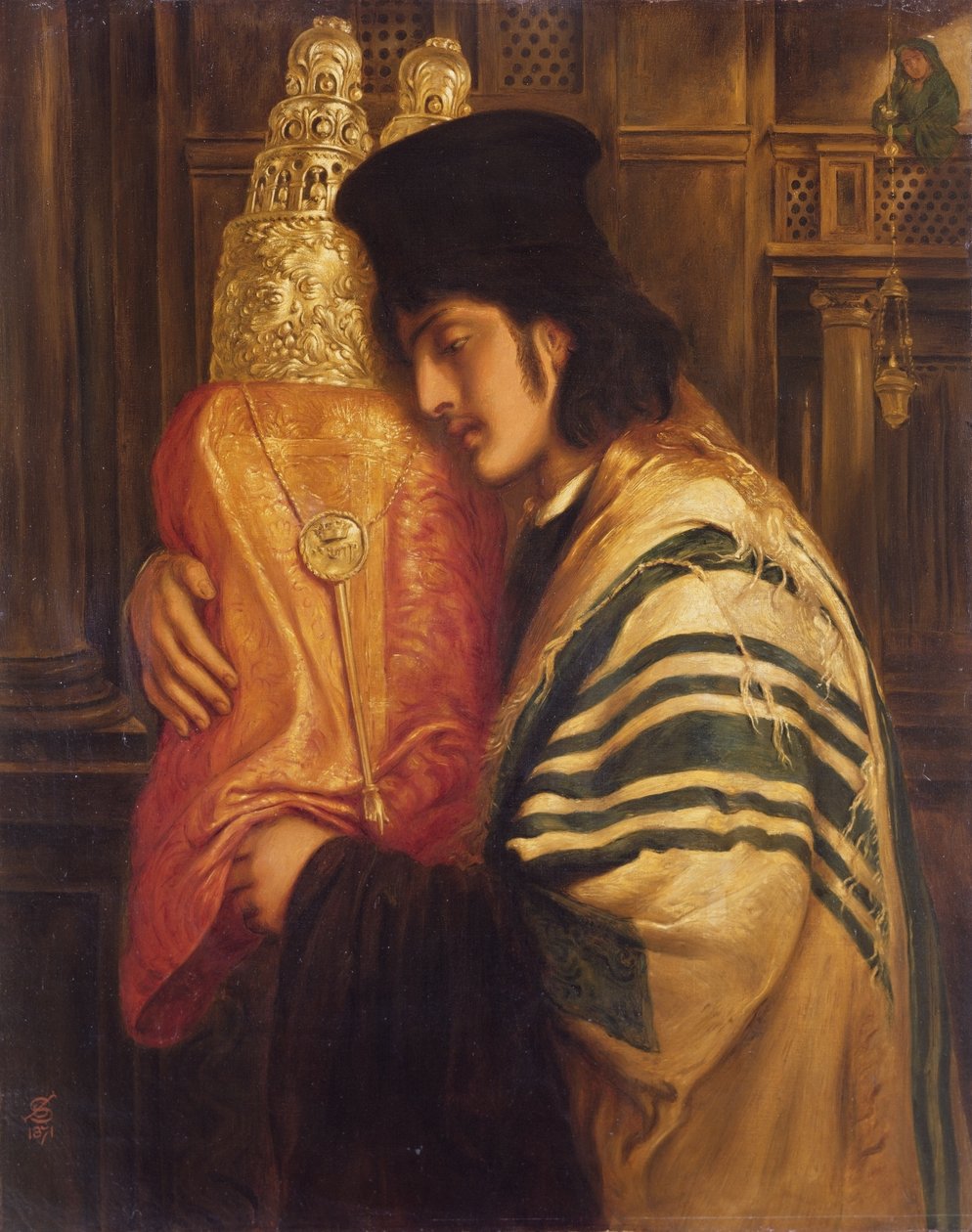 Giovane rabbino con la Torah da Simeon Solomon