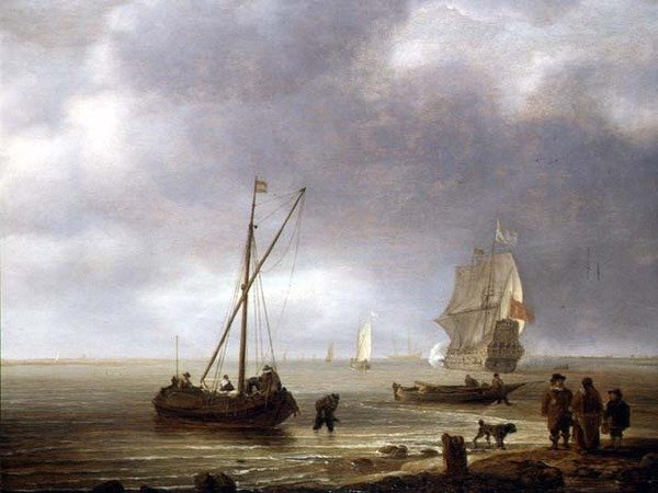 Una fregata che spara un saluto da Simon de Vlieger