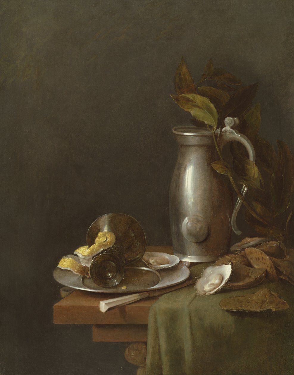 Brocca e piatto di peltro, XVII secolo da Simon Luttichuys