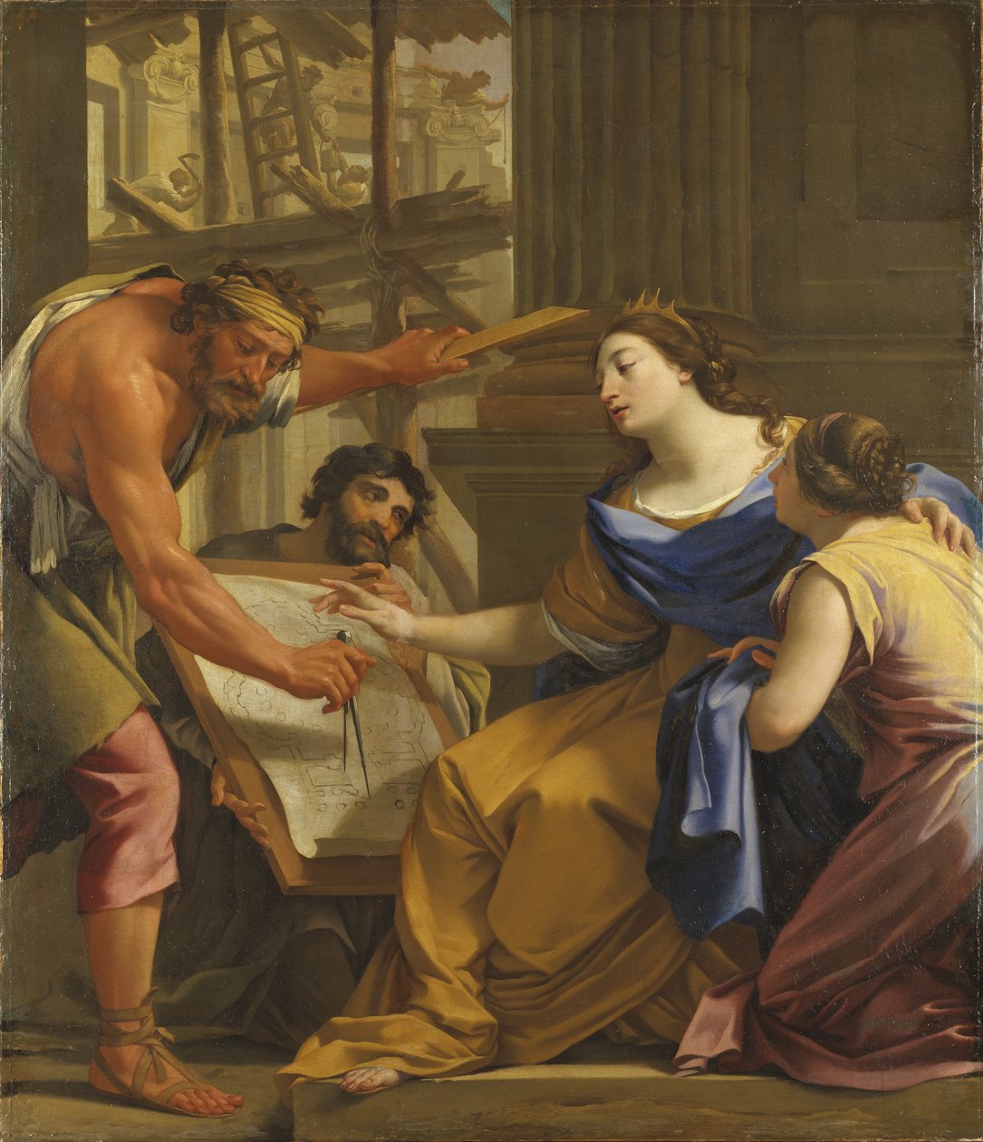 Artemisia che costruisce il Mausoleo, c.1640 da Simon Vouet