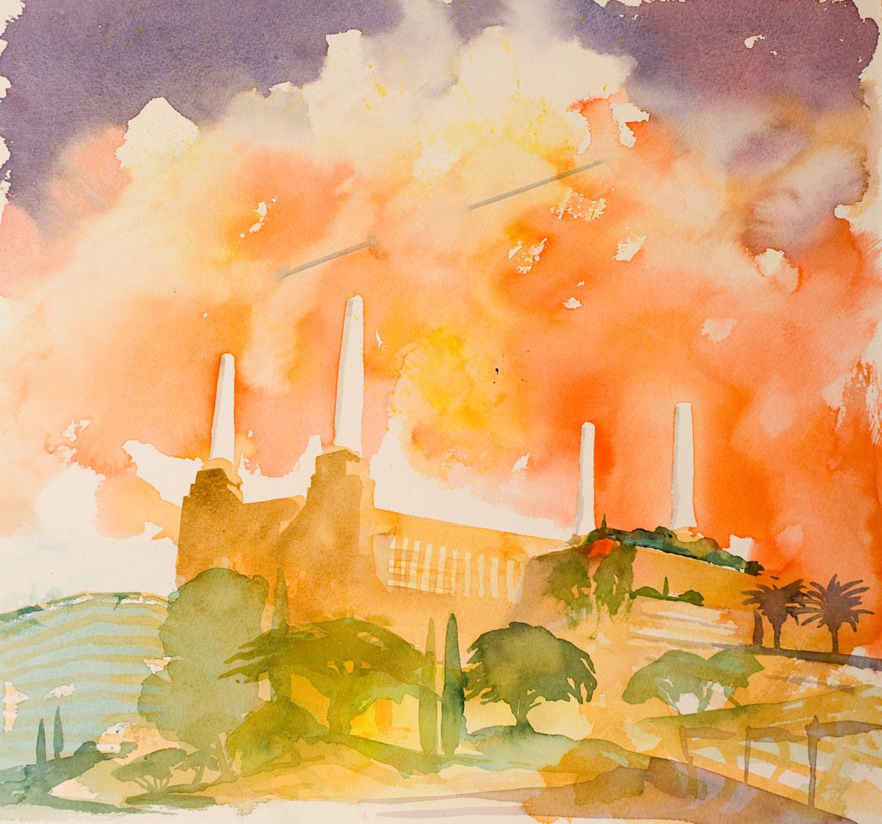 Battersea Beautiful, 2016 (acquerello) da Simon Fletcher