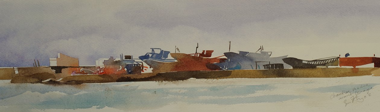 Chantier marine 2008 (acquerello) da Simon Fletcher