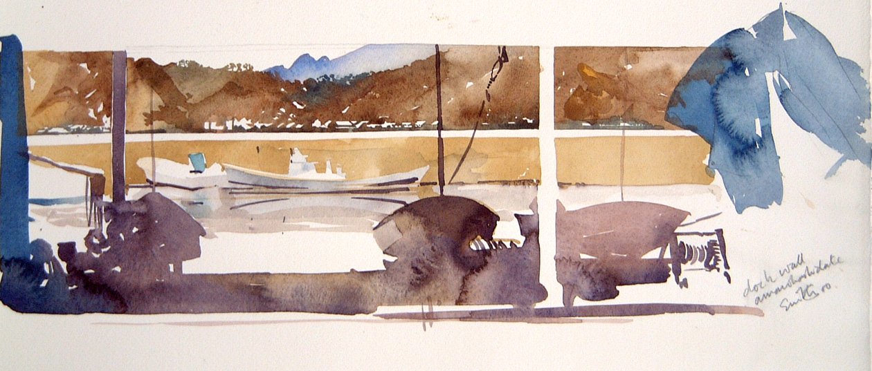 Muro della Darsena Amanohashidate, 2000 (acquerello) da Simon Fletcher