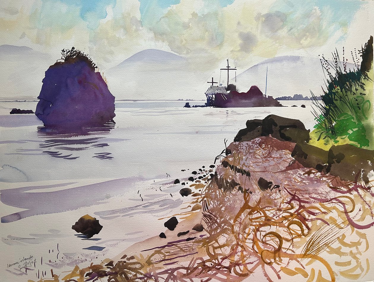 Isole Ionie, 2008 (acquerello) da Simon Fletcher